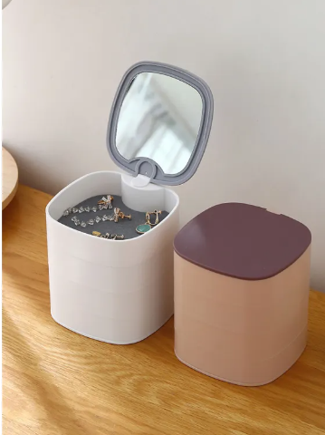 4 Portion Jewellery Box With Mirror