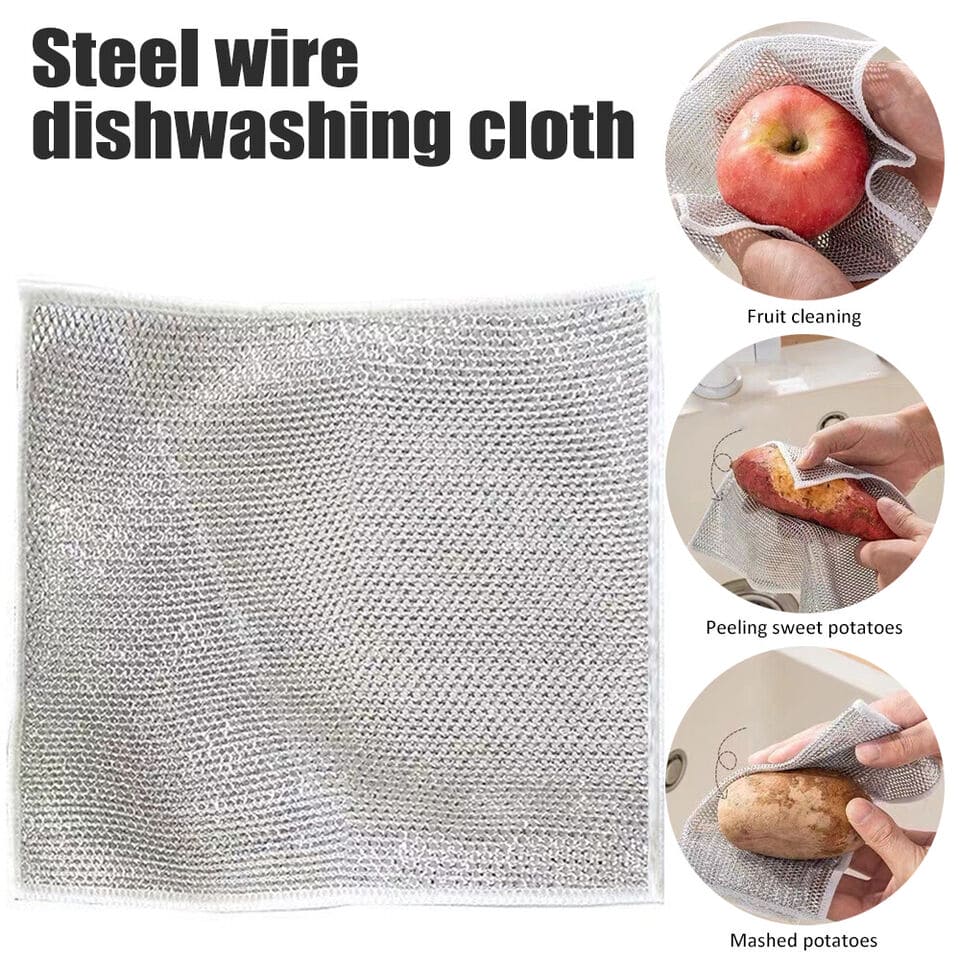 Steel Wire Dishwashing Cloth(Pack Of 5)
