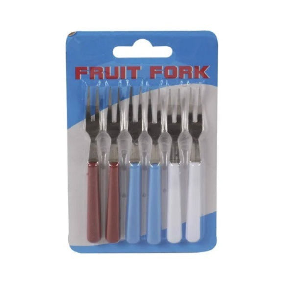 Stainless Steel Fruit Forks with Vibrant Green Handles - Dessert & Appetizer Picks