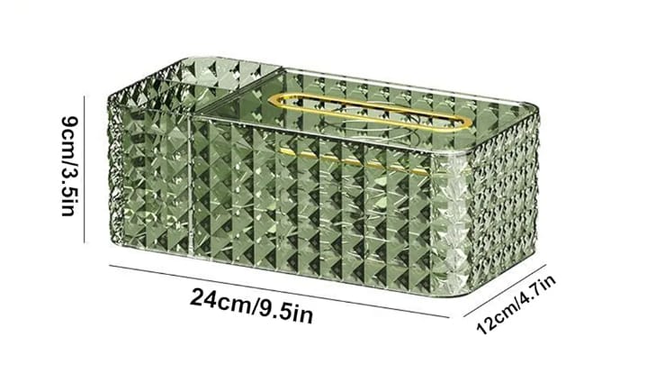Diamond Pattern Tissue Box-Green
