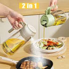 580ml Glass Oil Bottle Kitchen Cooking Oil Sprayer
