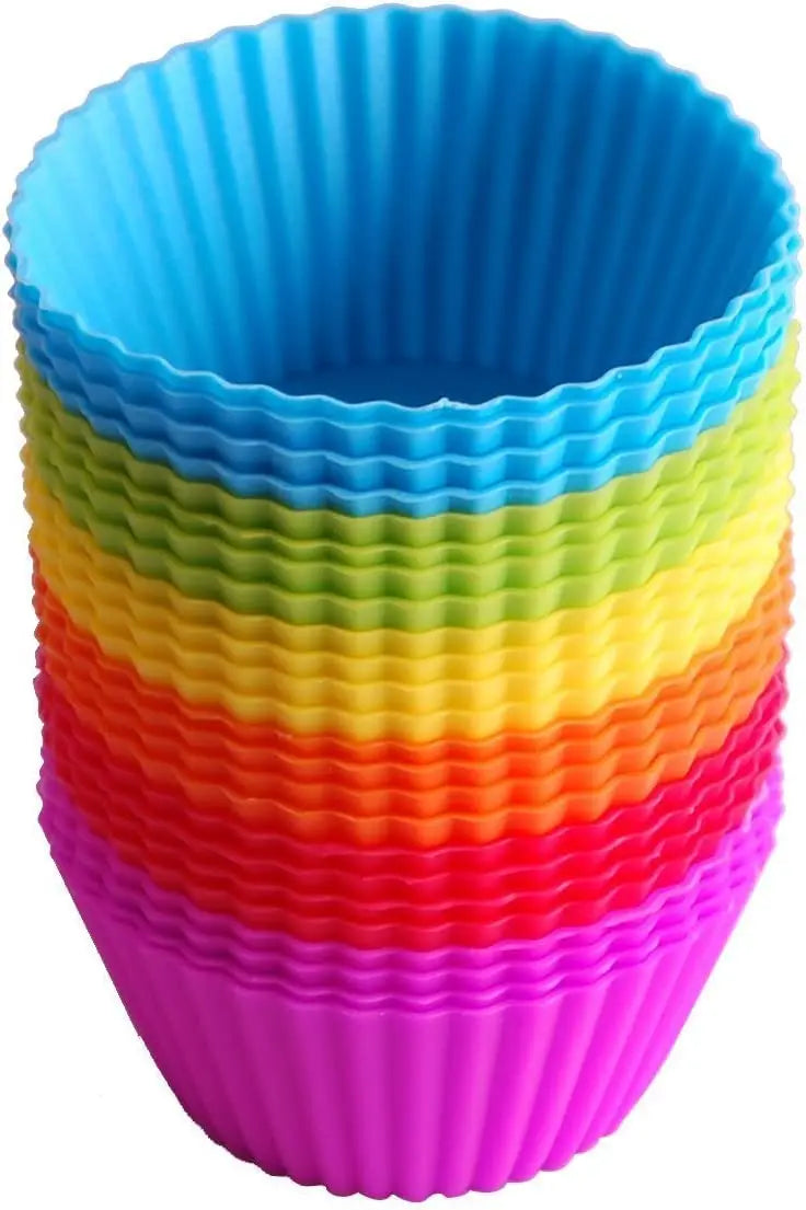 Cupcake Molds, Pack of 6 Reusable Silicone Baking Cases Muffin Molds