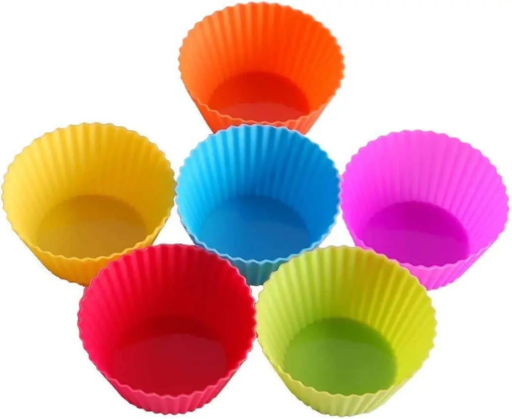 Cupcake Molds, Pack of 6 Reusable Silicone Baking Cases Muffin Molds