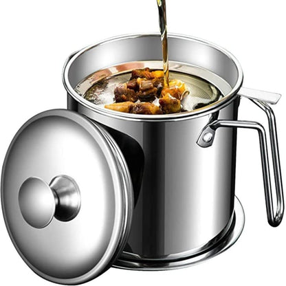 Stainless Steel Kitchen Oil Filter Pot