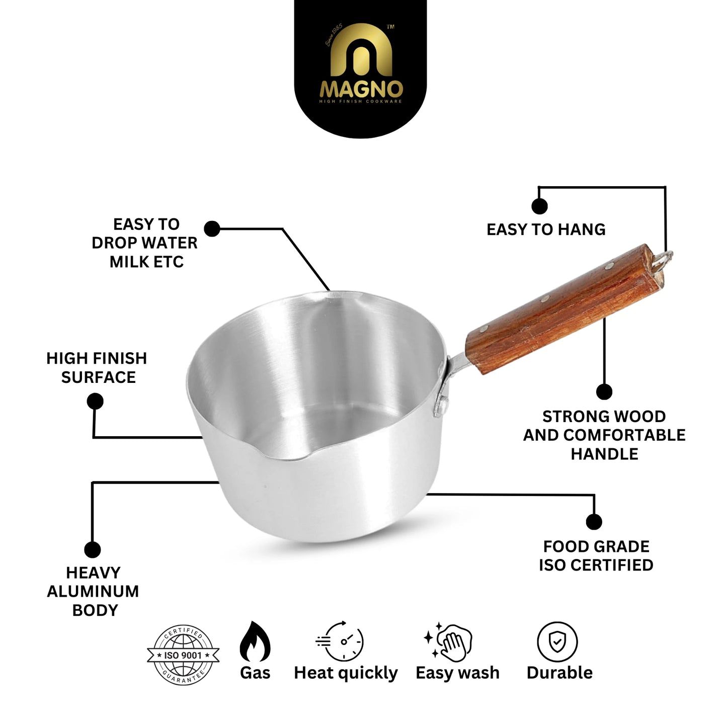 MILK PAN 22 CM METAL FINISH