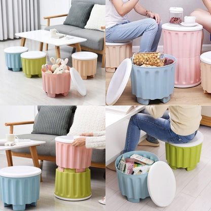 Sitting Stool With Storage Compartments
