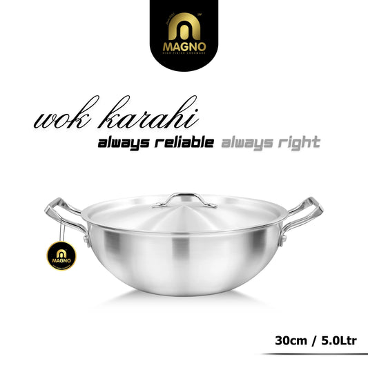 Wok/Karahi 30cm Metal Finish