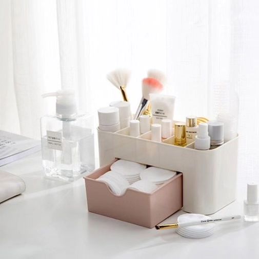 Plastic Make-Up Storage Box/Jewellery Organizer With Small Drawer