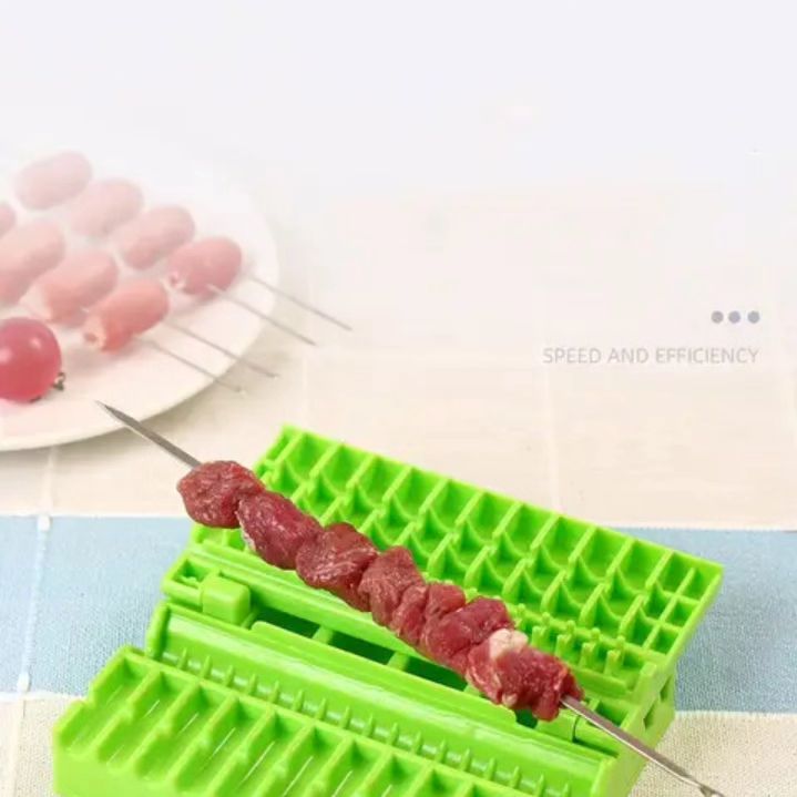 Barbecue Meat Skewer Device Machine BBQ Meat String Device Quick Portable Meat Skewer Box Easy Skewer Tools