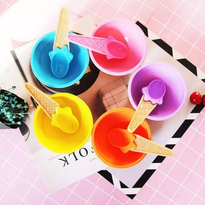 Set of 3 Reusable Cream Cups with Spoons for DIY Desserts and Tablewar