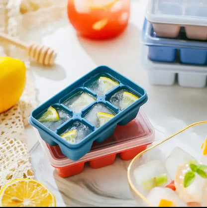Mini Ice Cubes Tray With Lid(Pack Of 3)