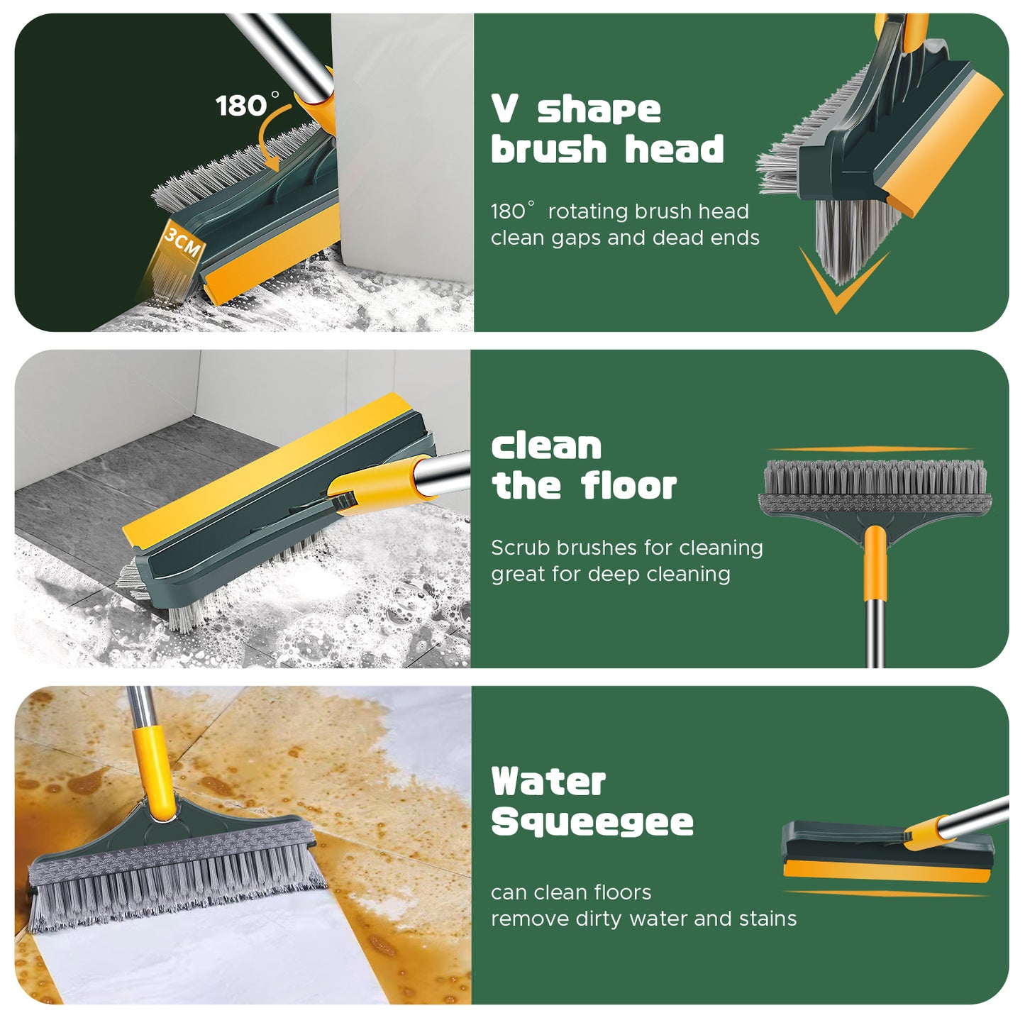 3-in-1 Cleaning Brush Floor