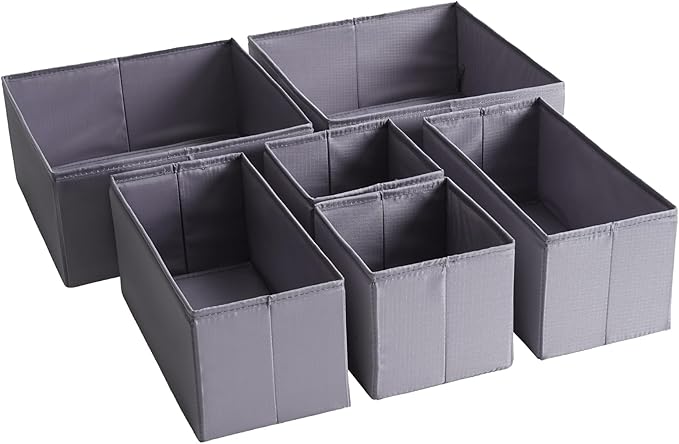 6 Pcs Drawer Organizers, Durable Fabric