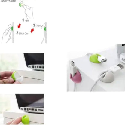 6 Pcs Self Adhesive Silicone Cable Clips