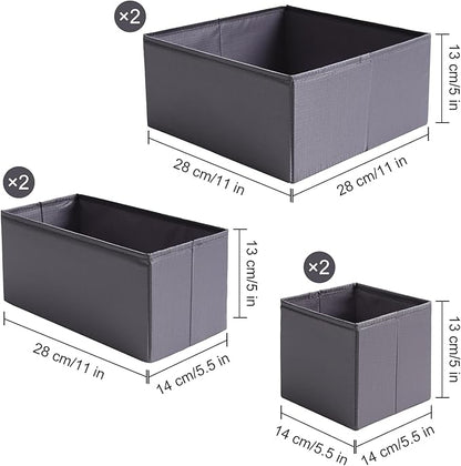 6 Pcs Drawer Organizers, Durable Fabric