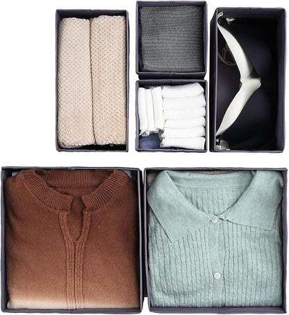 6 Pcs Drawer Organizers, Durable Fabric