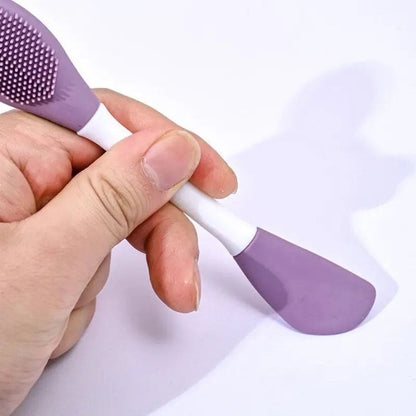 Double Head Silicone Facial Brush and DIY Clay Mask Applicator for Exfoliating Skin Care