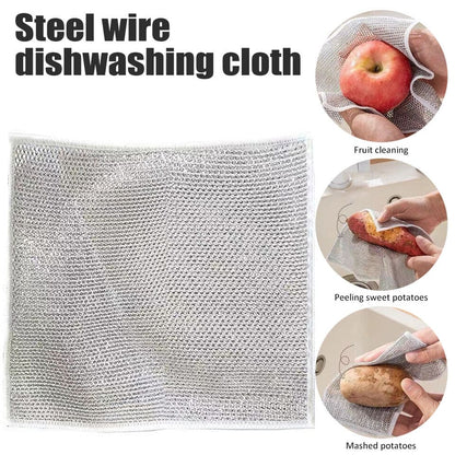 Steel Wire Dishwashing Cloth(Pack Of 5)