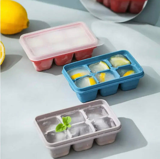 Mini Ice Cubes Tray With Lid(Pack Of 3)