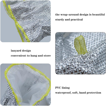 Steel Wire Dishwashing Gloves: Waterproof Multipurpose Cleaning and Oil-Free Rag