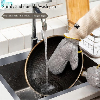 Steel Wire Dishwashing Gloves: Waterproof Multipurpose Cleaning and Oil-Free Rag