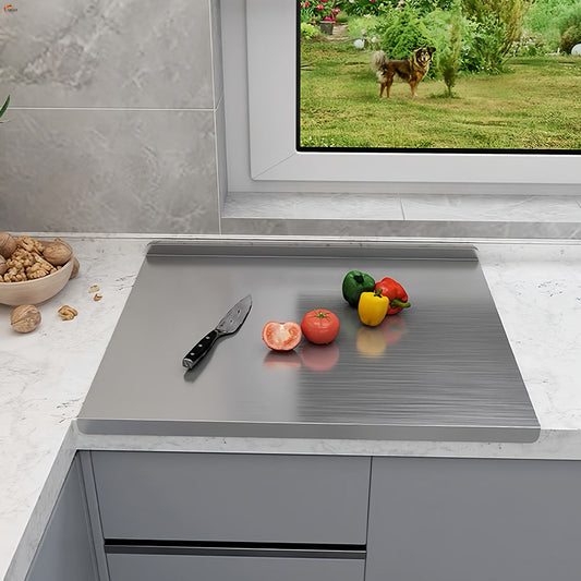 stainless steel panel and chopping board
