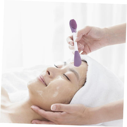Double Head Silicone Facial Brush and DIY Clay Mask Applicator for Exfoliating Skin Care