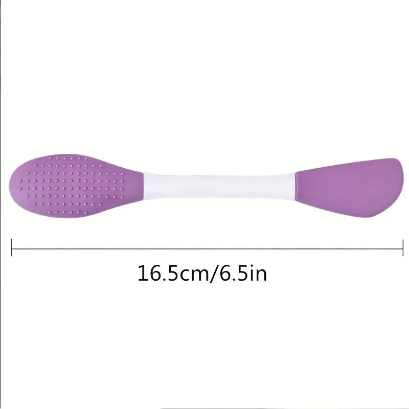 Double Head Silicone Facial Brush and DIY Clay Mask Applicator for Exfoliating Skin Care