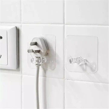 Self Adhesive Wall Hanger Storage Transparent Hooks Pack Of 5