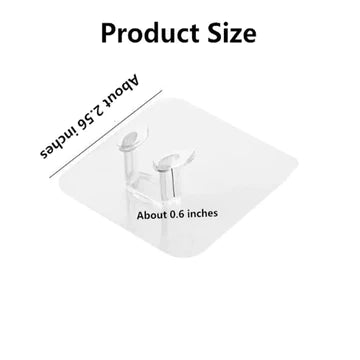 Self Adhesive Wall Hanger Storage Transparent Hooks Pack Of 5