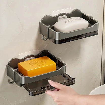 Wall-Mounted Soap Dish with Drain