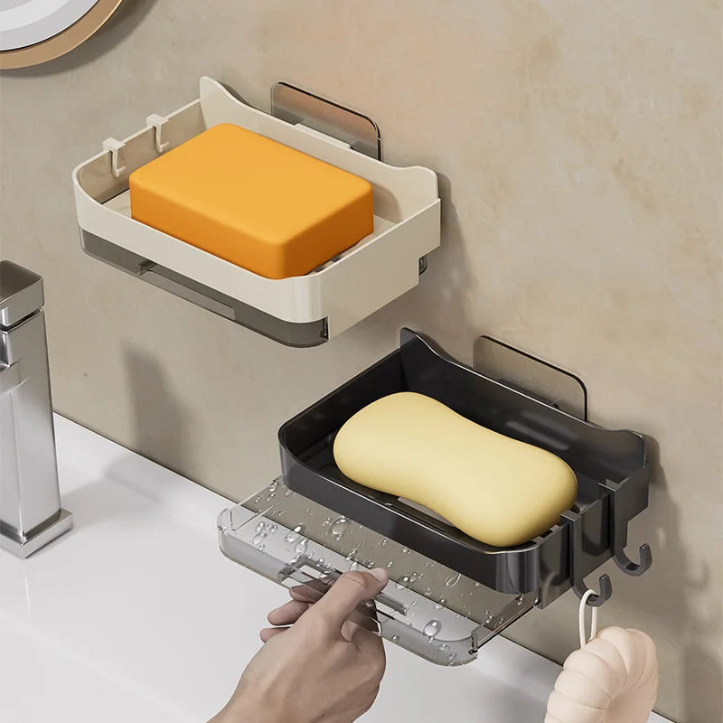 Wall-Mounted Soap Dish with Drain