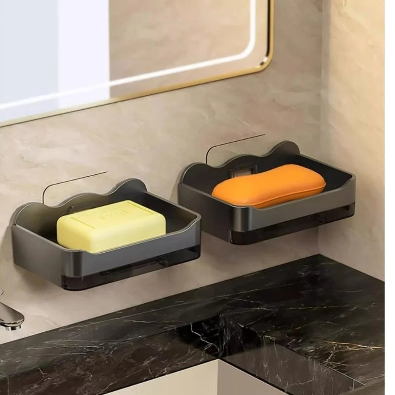 Wall-Mounted Soap Dish with Drain