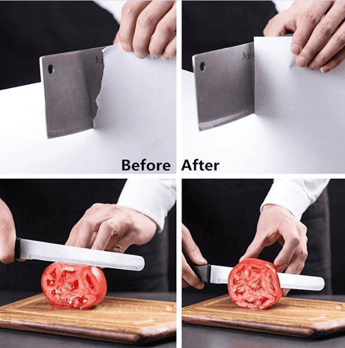 Manual Knife Sharpener for Kitchen Knives with Steel Stage Sharpening Kit