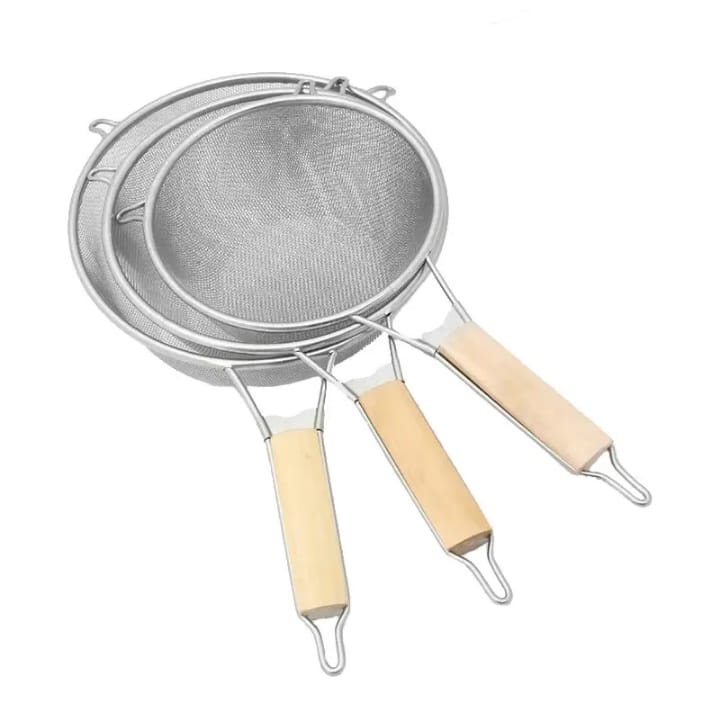 Rice strainer wood handle