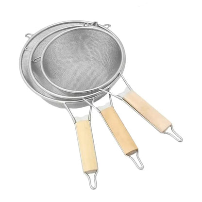 Rice strainer wood handle