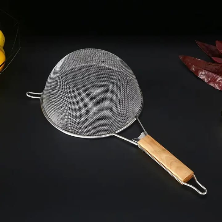 Rice strainer wood handle
