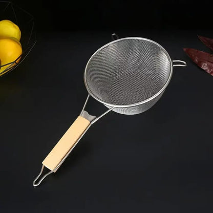 Rice strainer wood handle