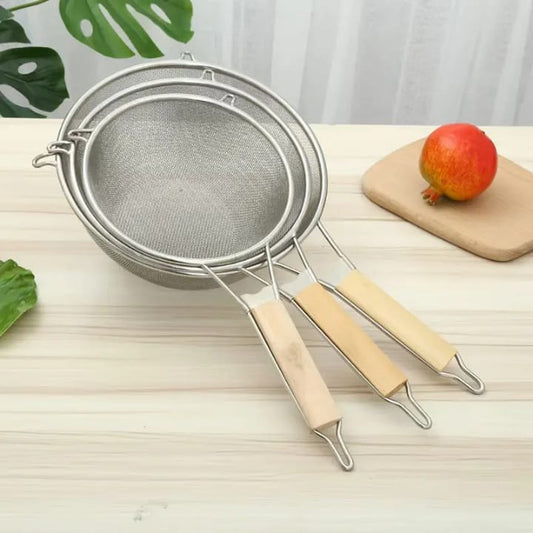 Rice strainer wood handle