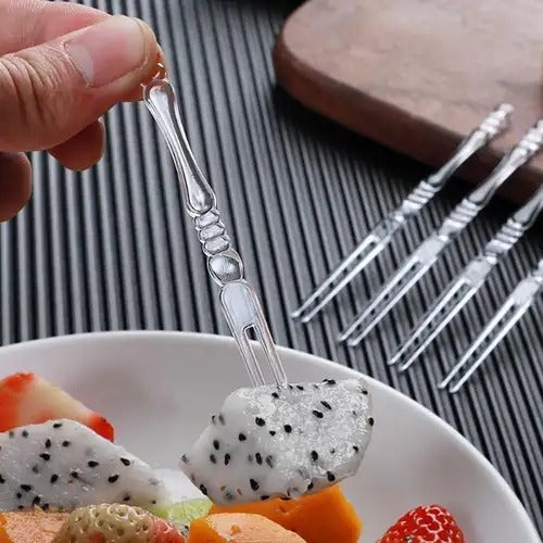 Crystal Clear Disposable Fruit Forks - Elegant Dessert & Appetizer Picks