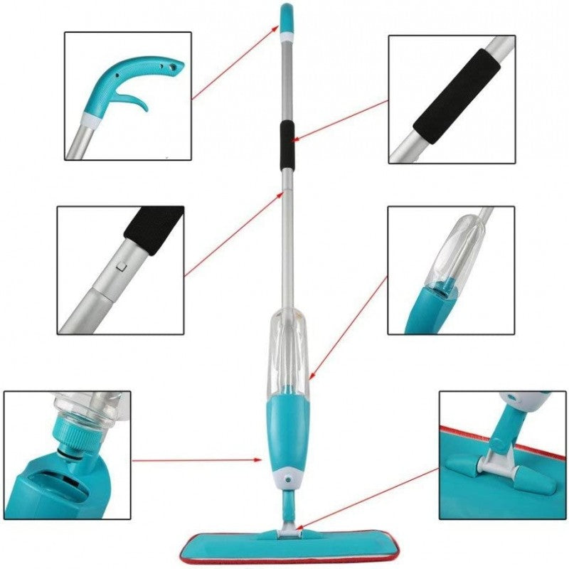Microfiber Spray Mop with Refillable Water Bottle & 360° Swivel Head