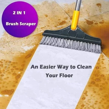 Long Handle Floor Scrub Brush With Wiper