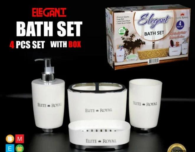 Elite Royal 4Pcs Bathroom Countertop Accessory Set