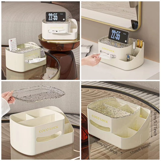 Cosmetic Organizer With Tissue Box