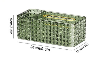 Diamond Pattern Tissue Box-Green