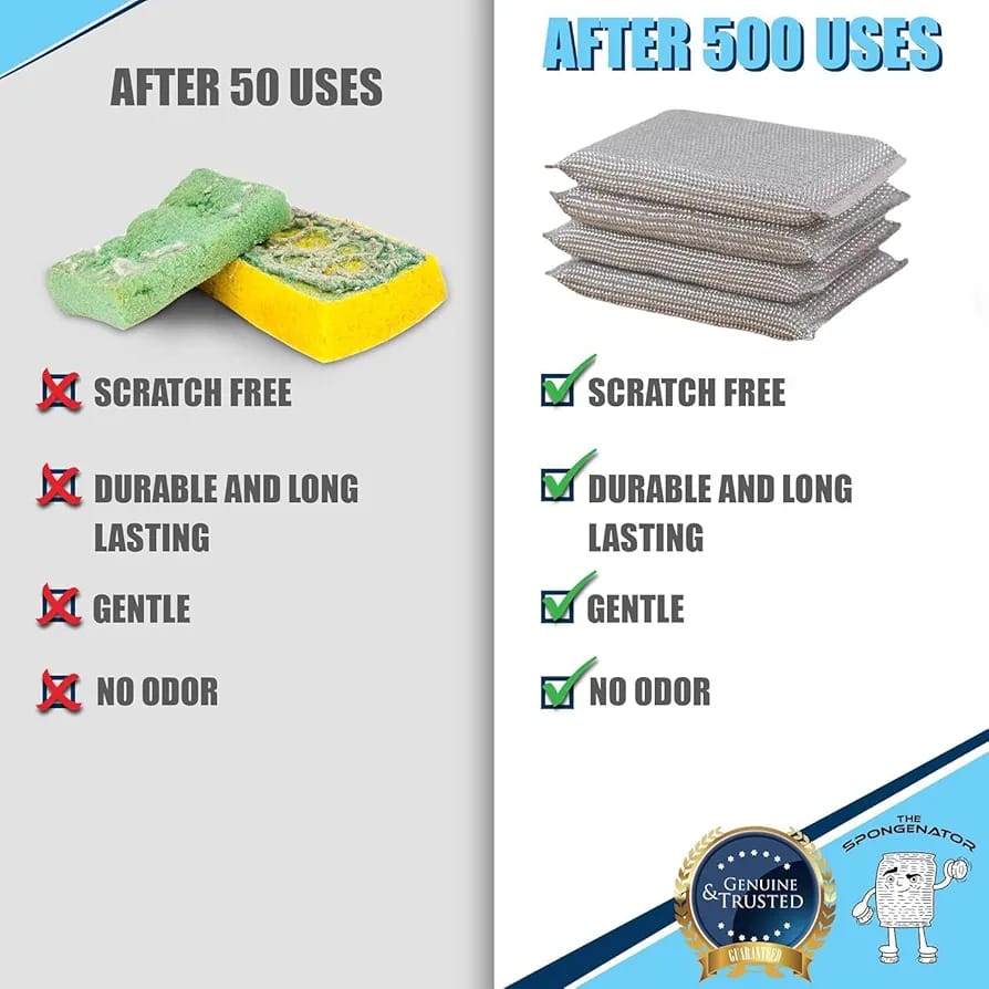 Pack Of 4 Steel Wire Dishwashing