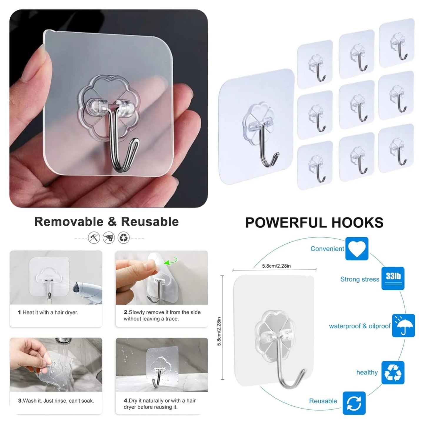 5 Pieces Sticker Wall Hook
