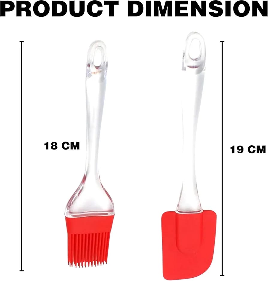 2 pcs set silicone spatula with brush