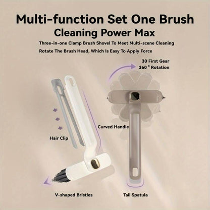 Rotating V-Shaped Cleaning Brush: 2-in-1 Tool