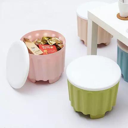 Sitting Stool With Storage Compartments